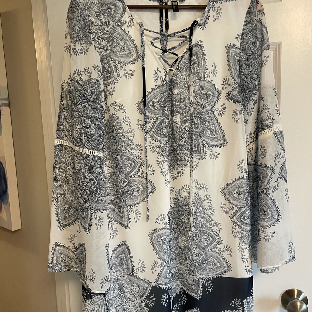 Lace up front dress